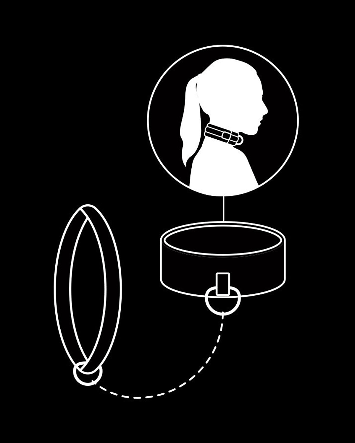 Fetish Submissive Collar with Leash obroża erotyczna ze smyczą