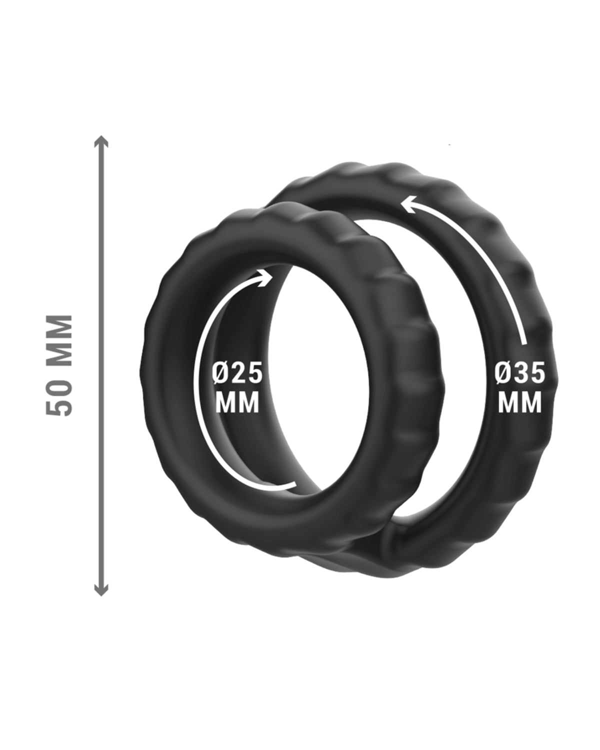 Intense Dewey podwójny silikonowy pierścień na penisa i mosznę