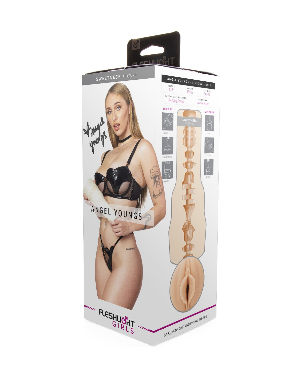 Masturbator Fleshlight Girls Angel Youngs z teksturą Sweetness w oryginalnym, fabrycznym opakowaniu.