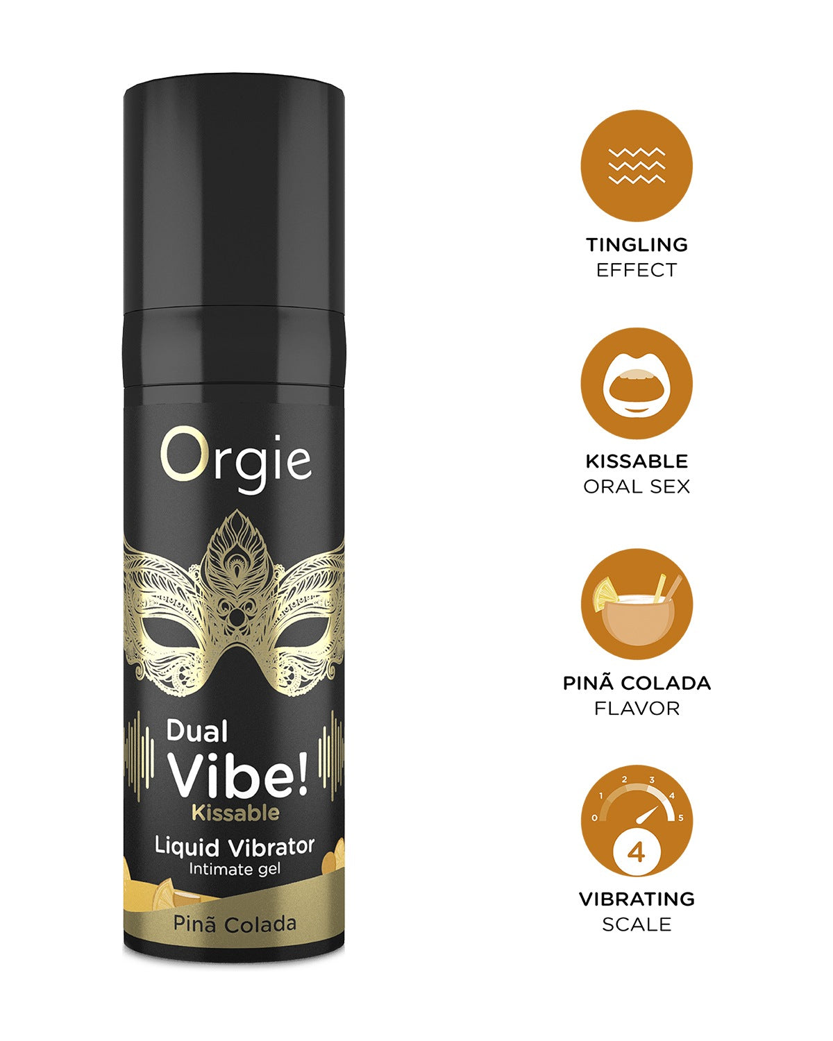 Orgie Dual Vibe! Pinã Colada wibrator w płynie do seksu oralnego o smaku koktajlu Pina Colada
