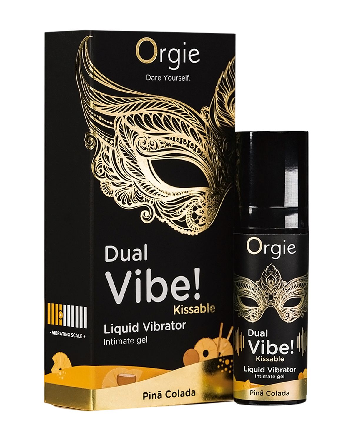Orgie Dual Vibe! Pinã Colada wibrator w płynie do seksu oralnego o smaku koktajlu Pina Colada