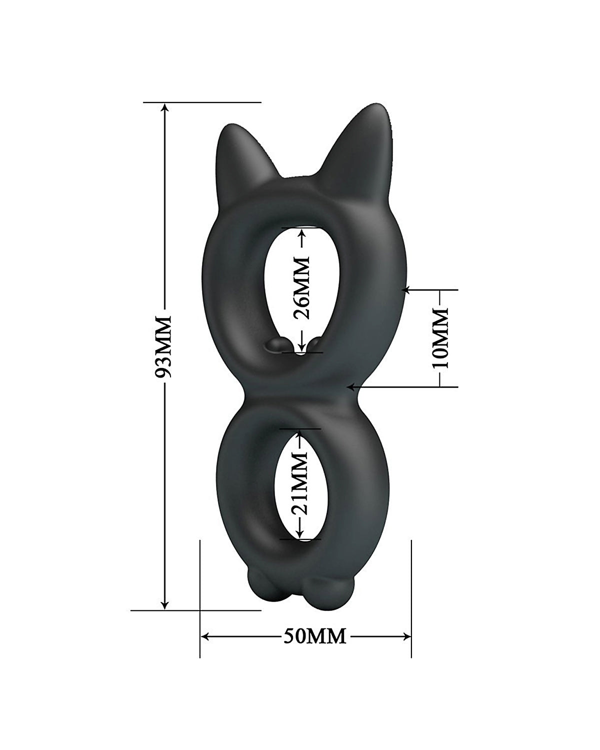 Podwójny pierścień erekcyjny w kształcie kota Crazy Bull Toran Cock Ring