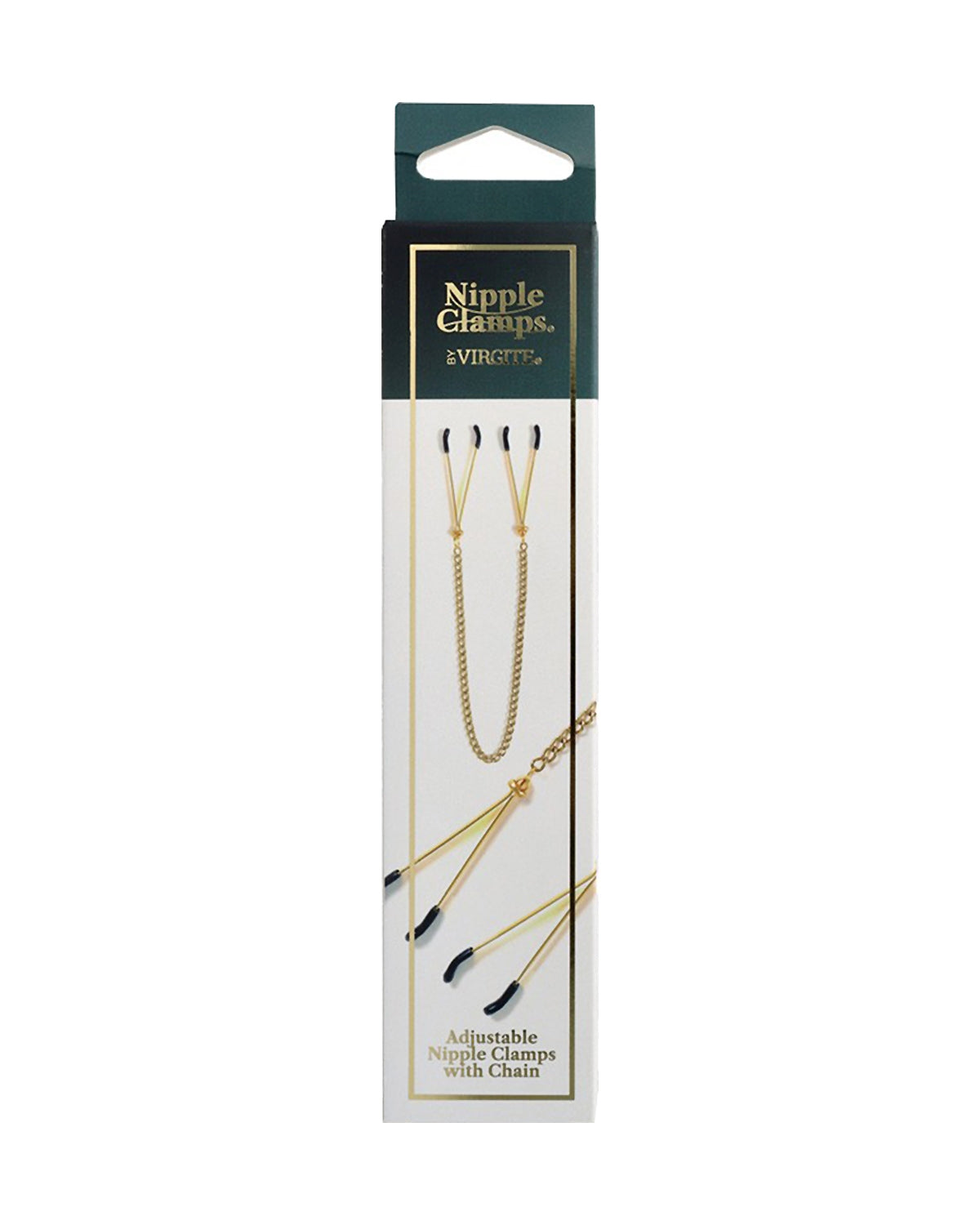Virgite Golden V Chain Nipple Clamps regulowane klamerki na sutki