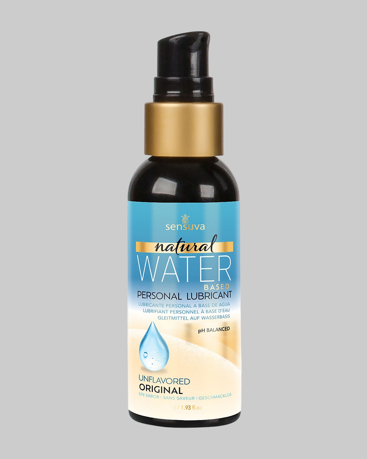 Butelka naturalnego lubrykantu wodnego Sensuva Original o pojemności 57 ml na białym tle.