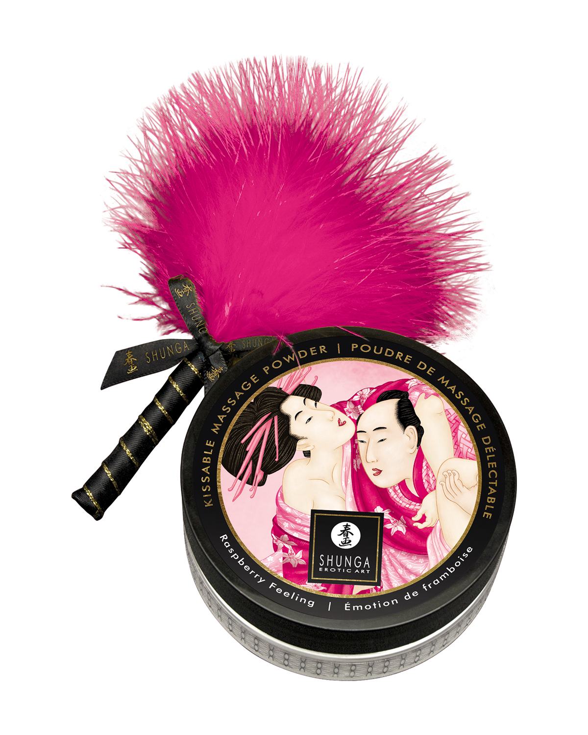 Shunga Kissable Massage Powder puder do masażu i erotycznych pocałunków o smaku maliny