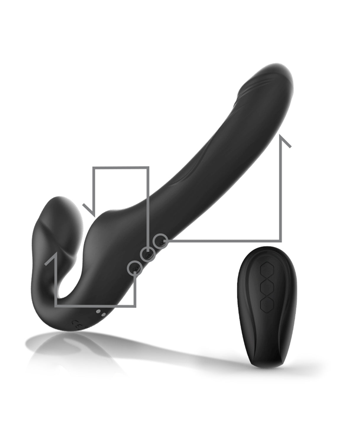 Ibiza Tri Stim Harmony strap on z potrójną stymulacją i pulsacją sterowany pilotem