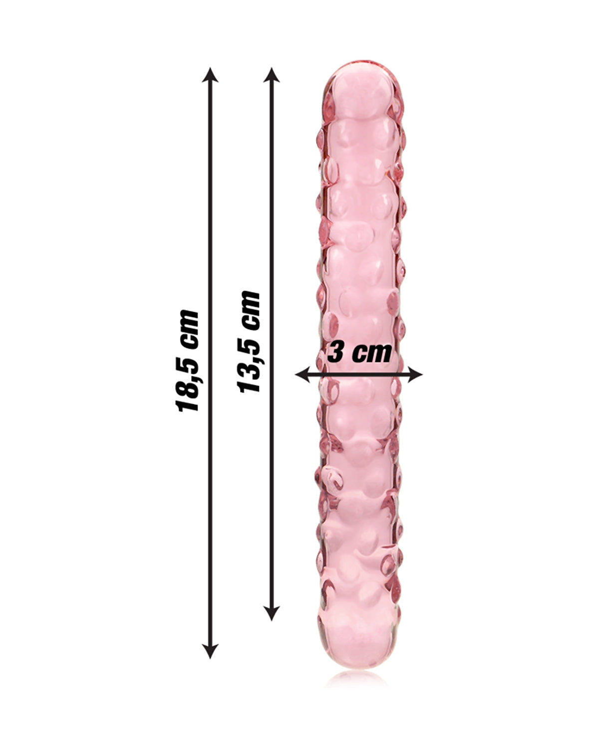 Nebula by Ibiza Model 15 szklane dildo z wypustkami stymulującymi 18.5 cm x 3 cm