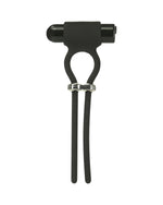 Zaciskowy pierścień erekcyjny z wibracjami ładowany USB BOLO ADJUSTABLE PENIS RING WITH MINI 9 FUNCTION - czarny