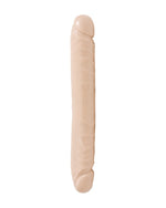 Doc Johnson Jr. Veined Double Header dwustronne dildo beżowe 30 cm