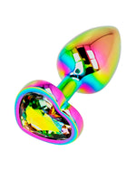 Metalowy korek analny z motywem serca rozmiar S Iridescent Heart