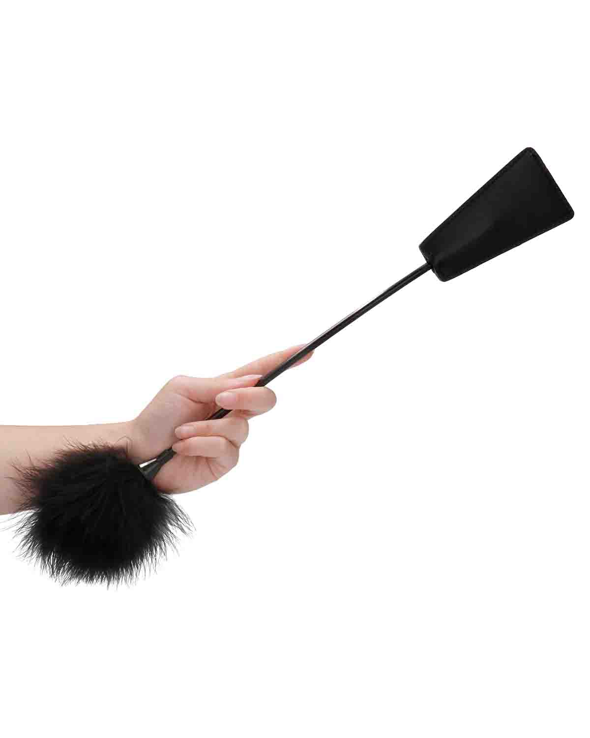Ouch! Crop With Feather piórko i packa w jednym czarne