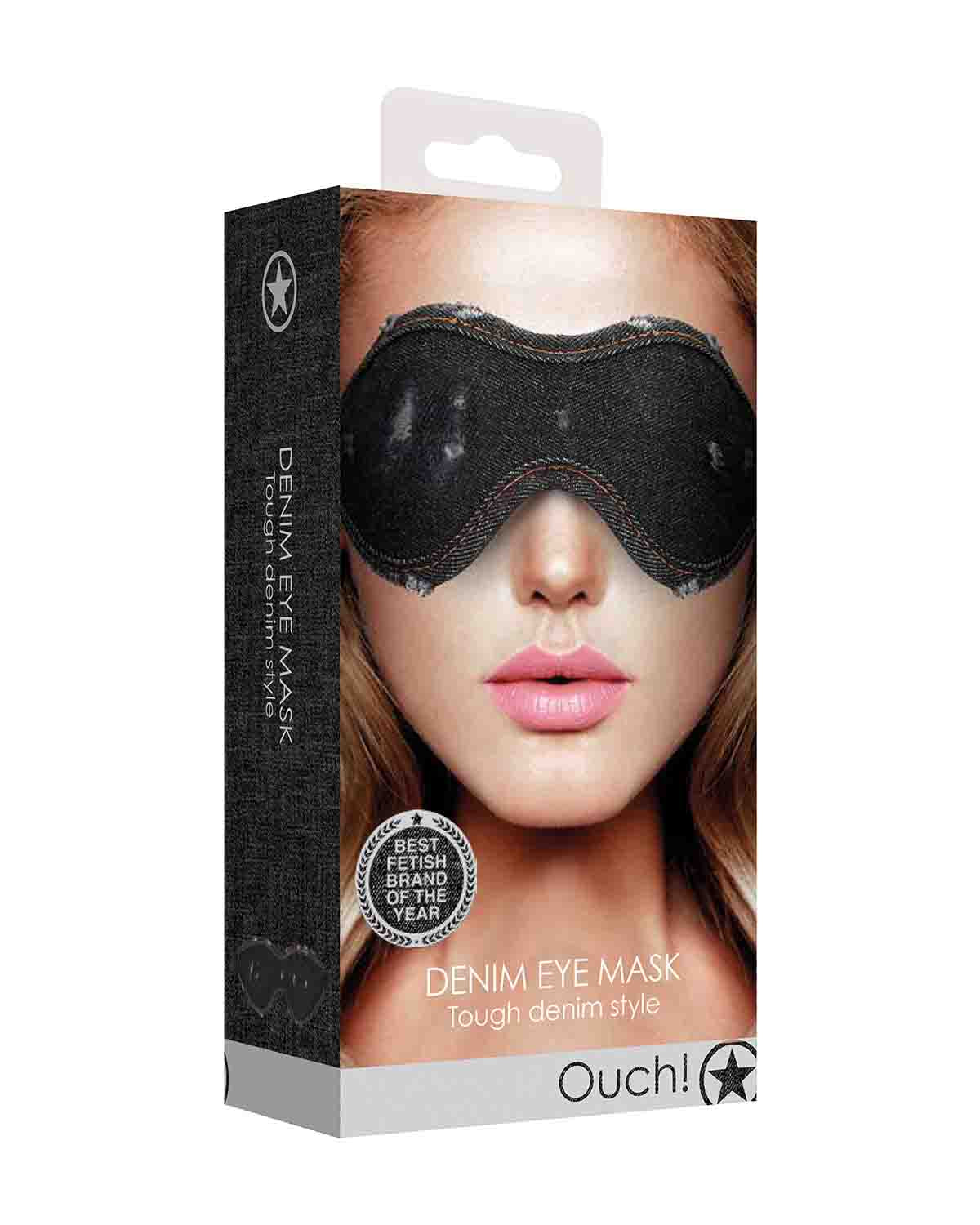 Ouch! Denim Eye Mask dżinsowa opaska na oczy czarna