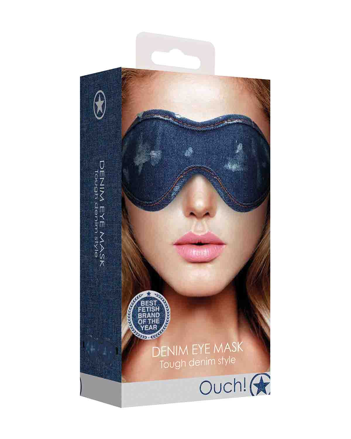 Ouch! Denim Eye Mask dżinsowa opaska na oczy niebieska