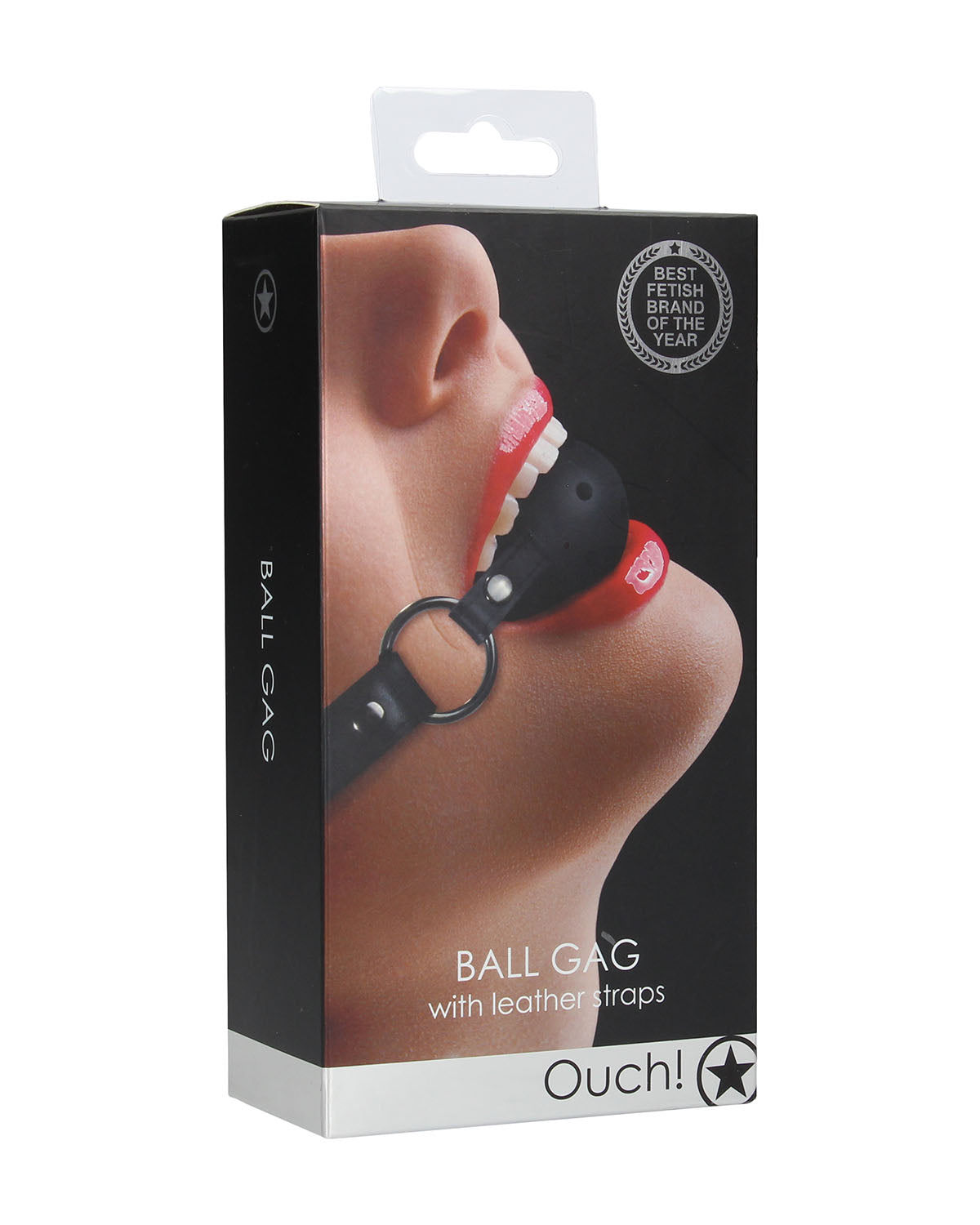 Ouch! Gag Ball knebel z otworami czarny