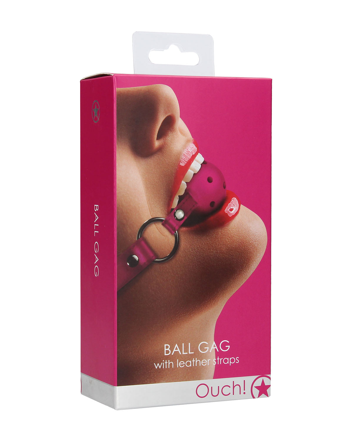 Ouch! Gag Ball knebel z otworami różowy