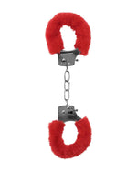 Ouch! Handcuffs Furry kajdanki z futerkiem na ręce czerwone