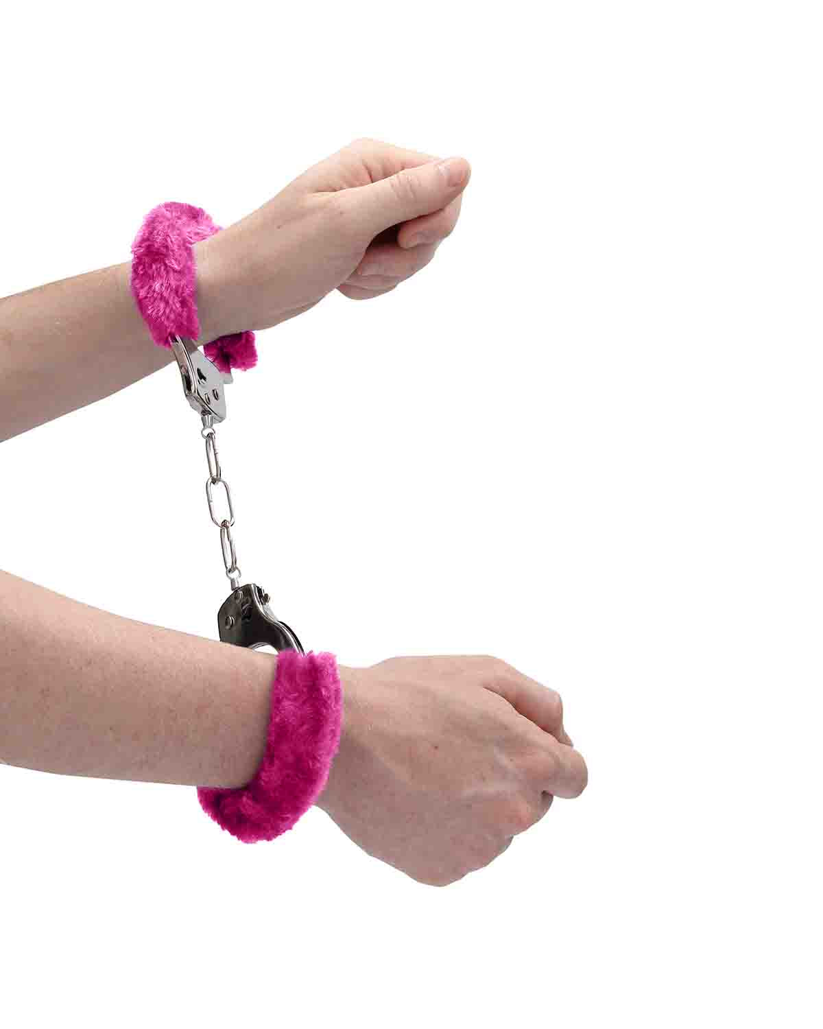 Ouch! Handcuffs Furry kajdanki z futerkiem na ręce różowe