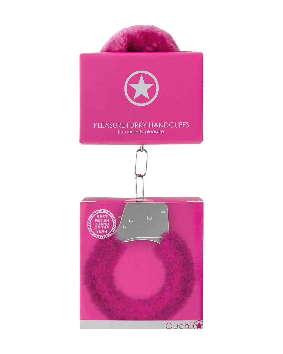 Ouch! Handcuffs Furry kajdanki z futerkiem na ręce różowe
