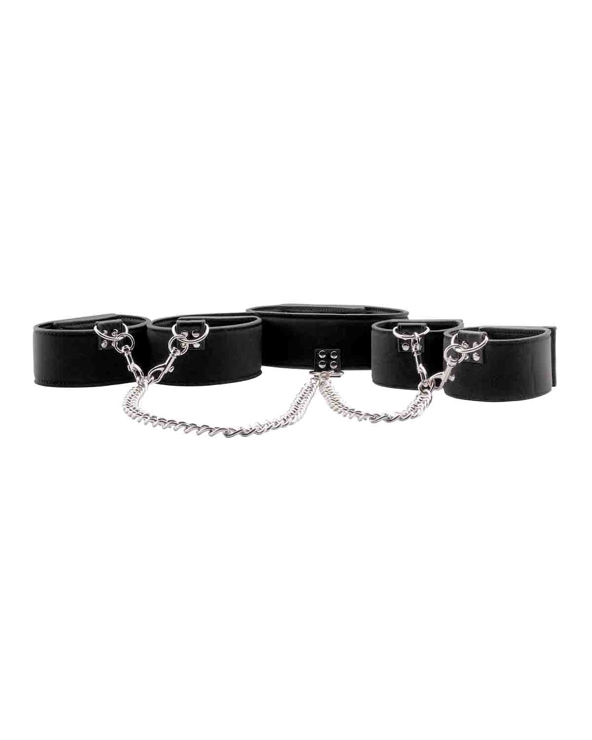 Ouch! Reversible Collar Wrist Ankle Cuffs obroża z kajdankami na ręce i nogi