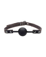 Ouch! Silicone Ball Gag with Denim Straps silikonowy knebel erotyczny z dżinsowym paskiem czarny