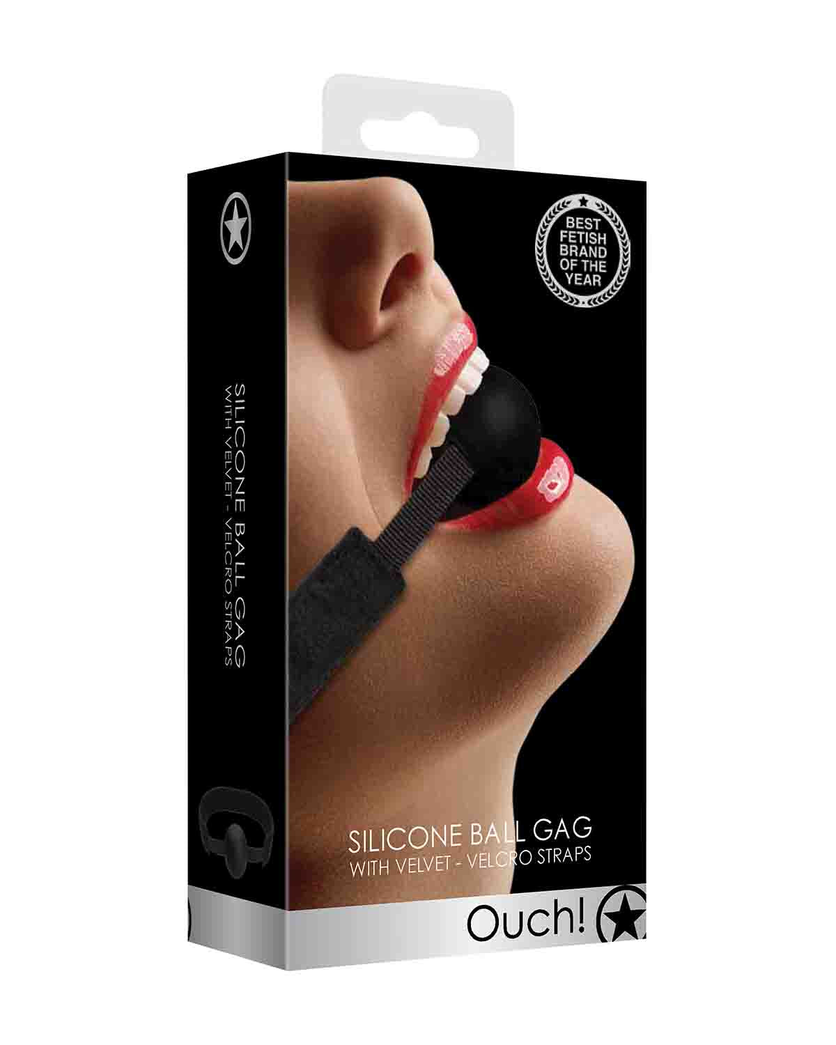 Ouch! V&V Adjustable Silicone Ball Gag silikonowy knebel erotyczny czarny