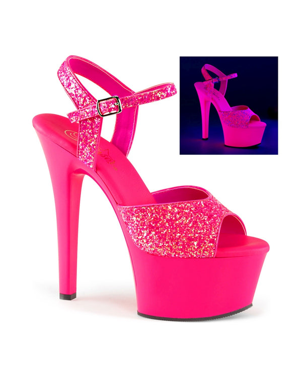 Sandały na platformie Aspire-609G Neon H. Pink Glitter/H. Pink