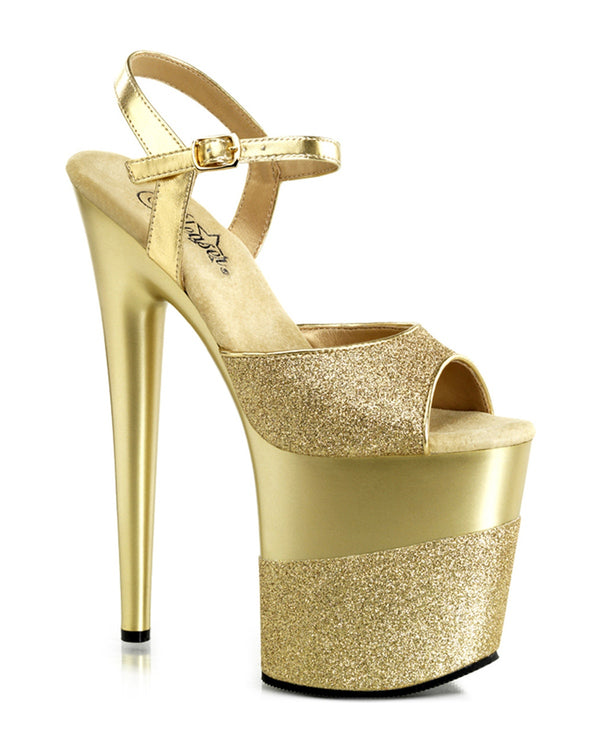 Sandały na platformie Flamingo-809-2G Gold/Gold