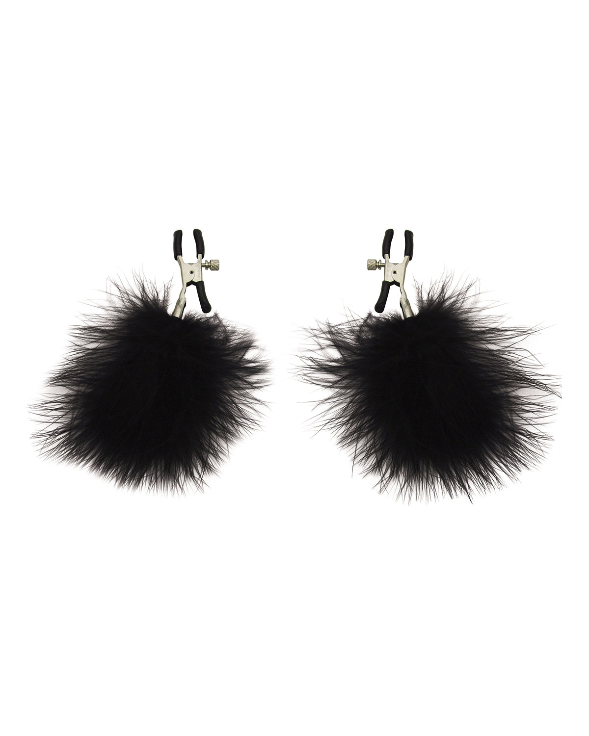 Sex & Mischief Feathered Nipple Clamps zaciski na sutki z piórkami czarne