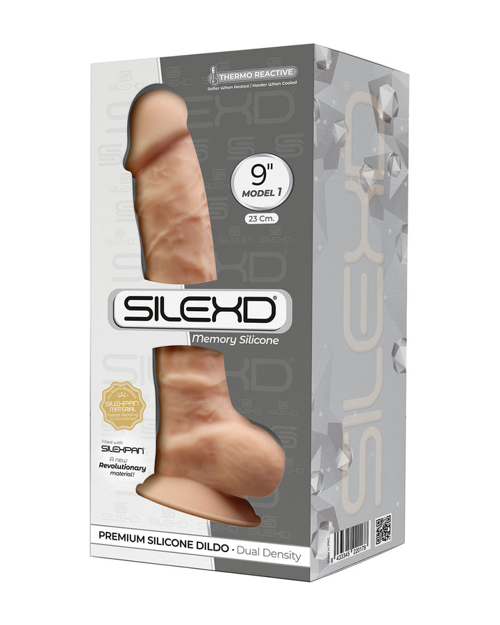 SILEXD Premium Silicone Dildo Model 1 dildo z przyssawką 23 cm beżowe