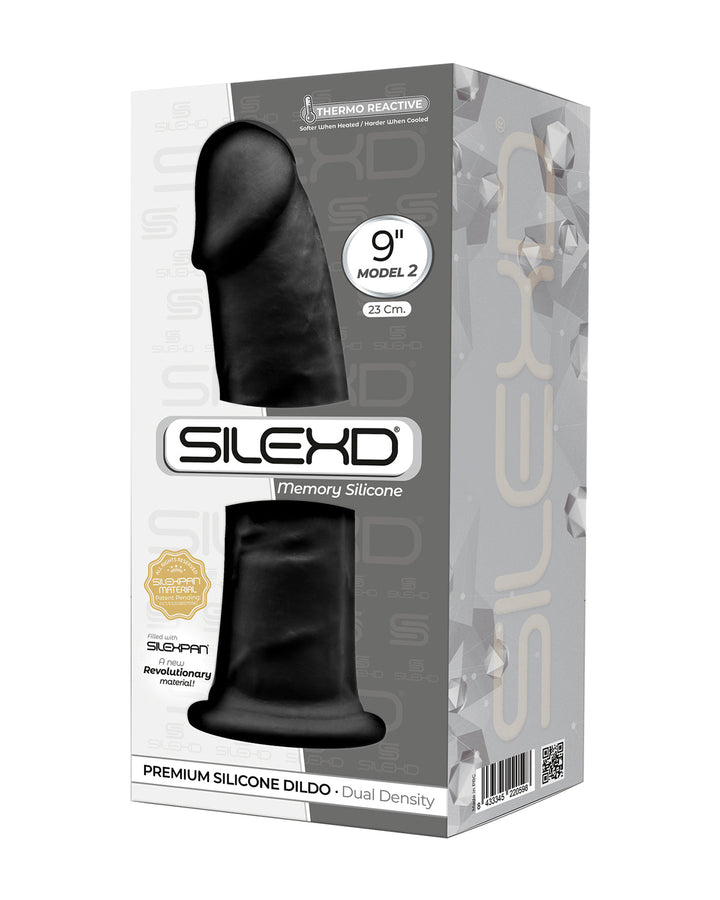 SILEXD Premium Silicone Dildo Model 2 dildo z przyssawką 23 cm czarne