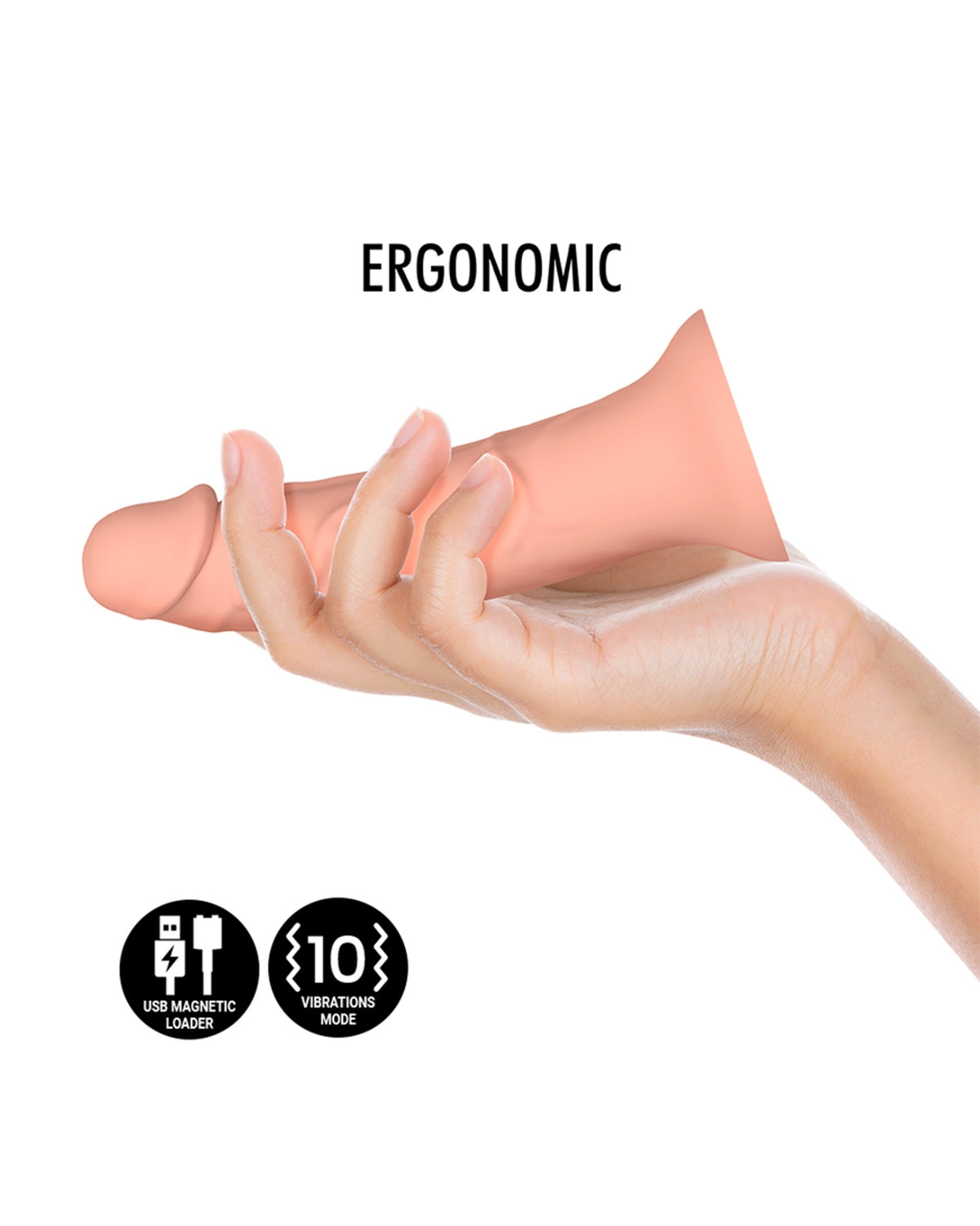 Silikonowe dildo z wibracjami i przyssawką rozmiar 18 cm x 3.5 cm Asher Watchme Compatible