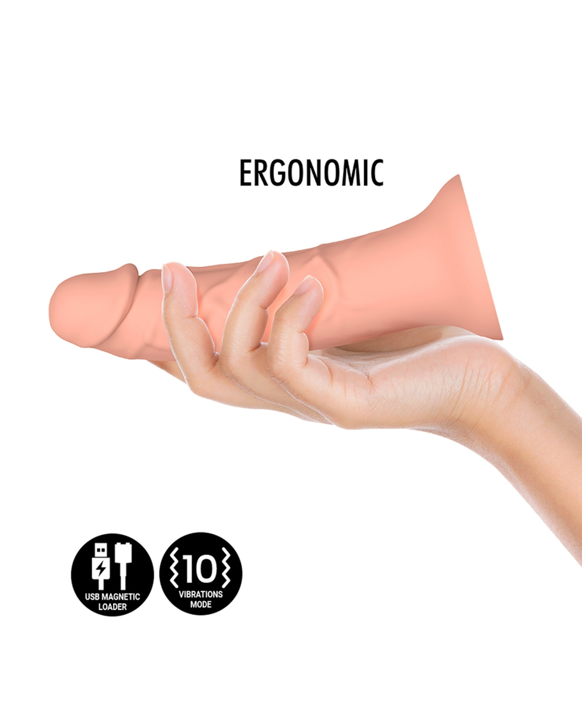 Silikonowe dildo z wibracjami i przyssawką rozmiar 20 cm x 4 cm Asher Watchme Compatible