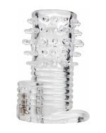 Wibrująca nakładka na penisa transparentna XR Brands Vibrating Textured Erection Sleeve