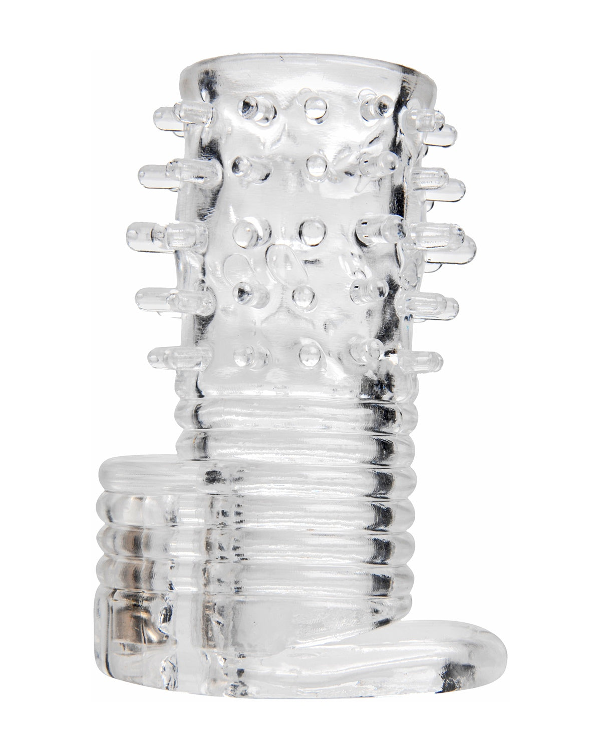 Wibrująca nakładka na penisa transparentna XR Brands Vibrating Textured Erection Sleeve