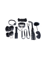 XR Brands Deluxe 10 Piece Bondage Set dziesięcioelementowy zestaw bondage czarny