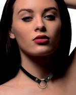 XR Brands Posh Pet Gold Ring czarny choker ze złotym ringiem