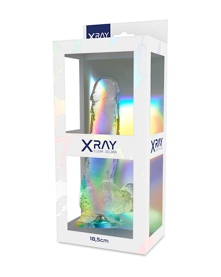 XRAY Clear Cock with Balls transparentne dildo 18 cm x 3.8 cm