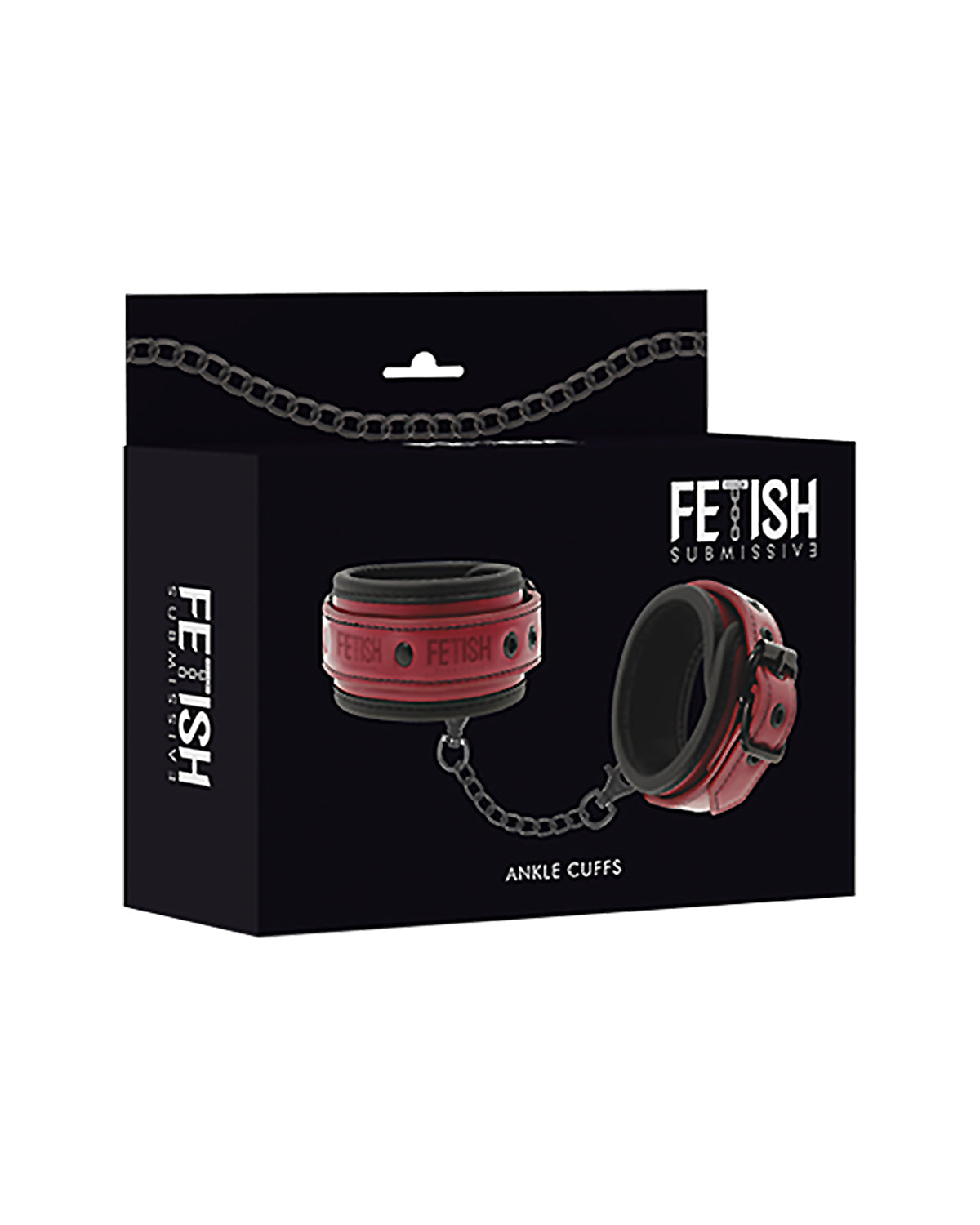 Fetish Submissive Ankle Vegan Leather Red kajdanki na nogi z wegańskiej skóry, czerwone