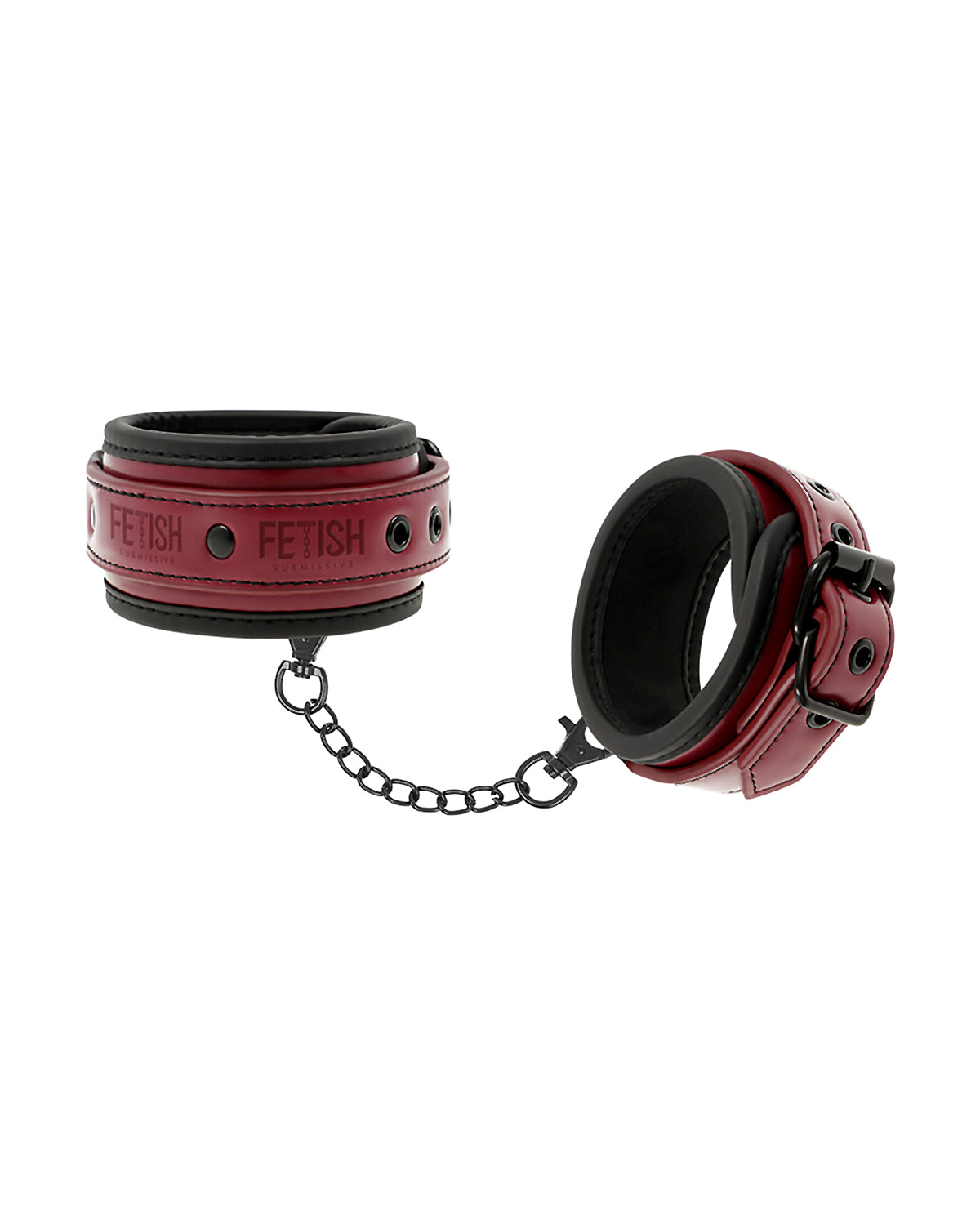 Fetish Submissive Ankle Vegan Leather Red kajdanki na nogi z wegańskiej skóry, czerwone