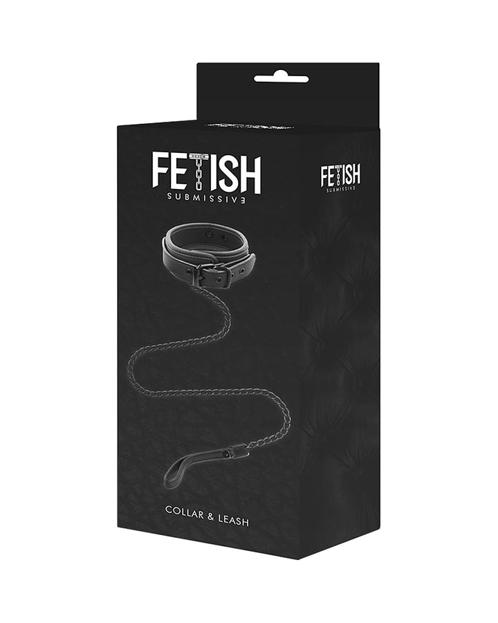 Fetish Submissive Collar with Leash obroża erotyczna ze smyczą