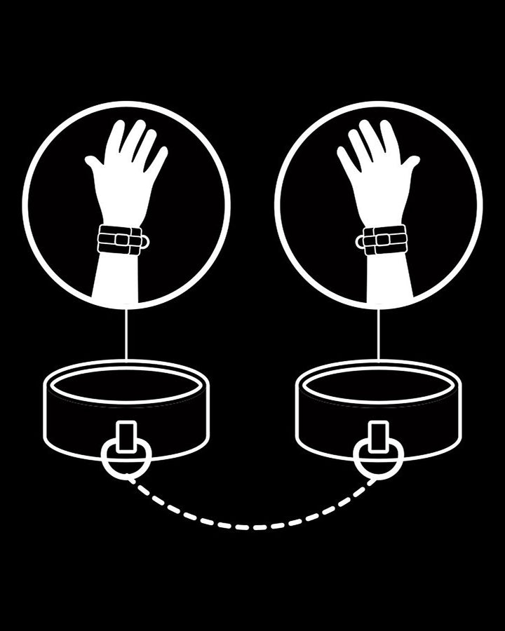 Fetish Submissive Handcuffs Vegan Leather kajdanki na ręce z wegańskiej skóry, czarne