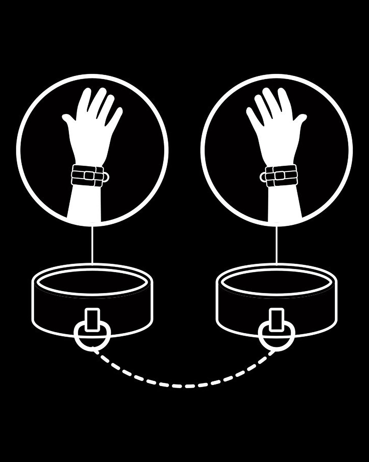 Fetish Submissive Handcuffs Vegan Leather kajdanki na ręce z wegańskiej skóry, czarne