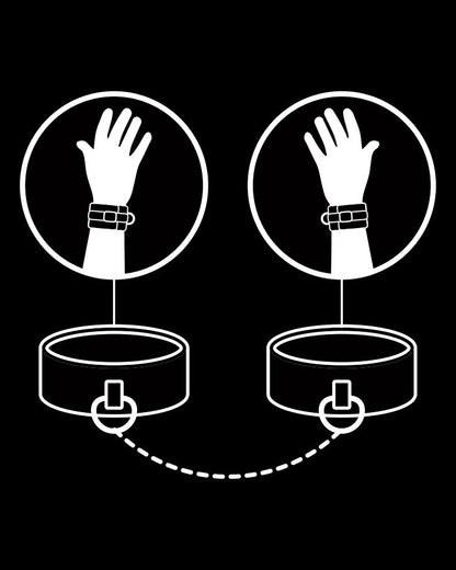 Fetish Submissive Handcuffs Vegan Leather kajdanki na ręce z wegańskiej skóry, czarne