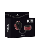 Fetish Submissive Handcuffs Vegan Leather kajdanki na ręce z wegańskiej skóry, czerwone