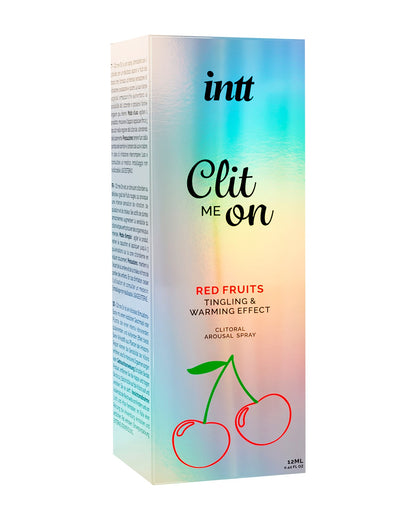 INTT Clit On Me Red Fruits spray do stymulacji łechtaczki o smaku leśnych owoców i z efektem rozgrzewającym