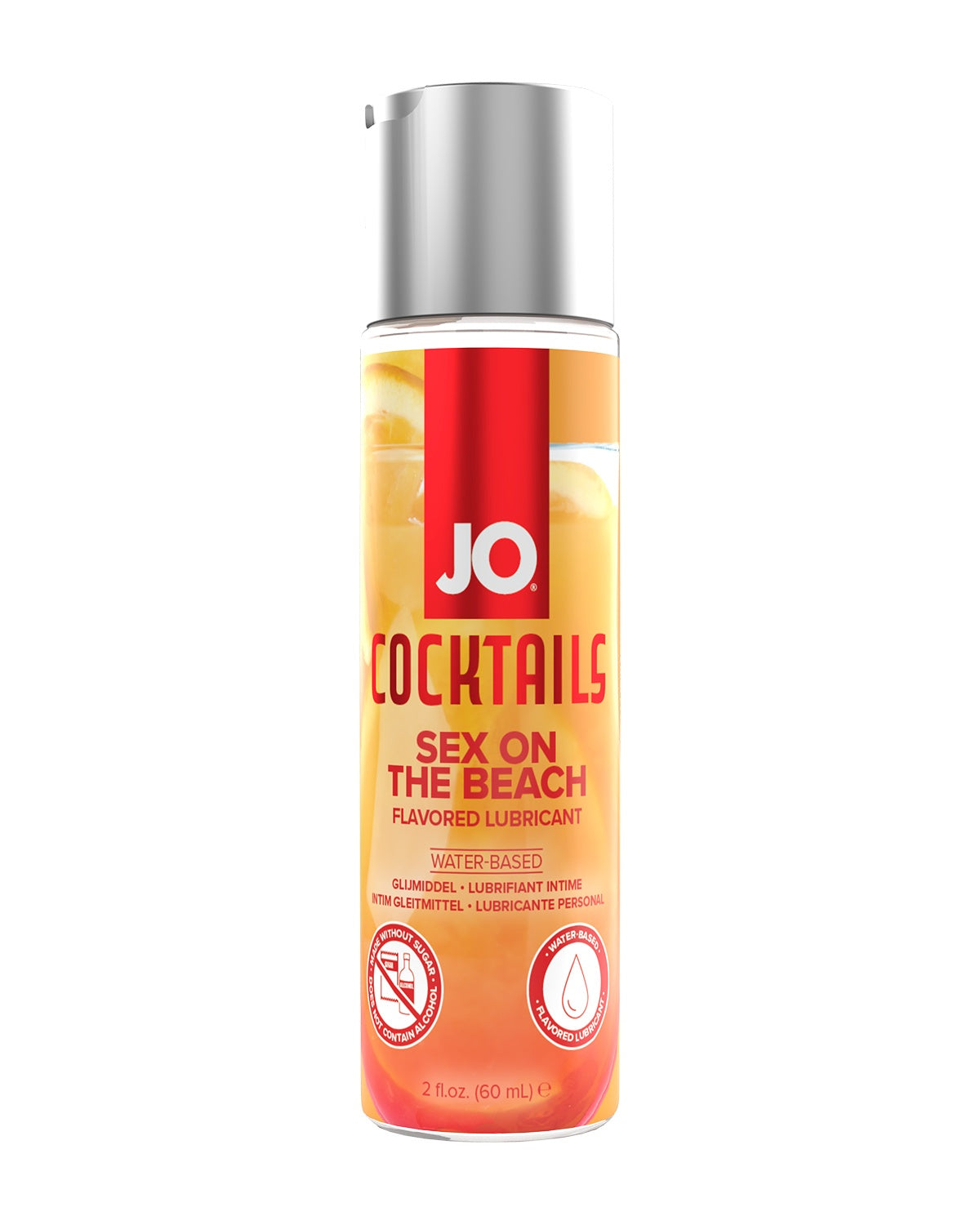 JO Cocktails Sex on the Beach lubrykant wodny 60 ml - przód butelki z etykietą