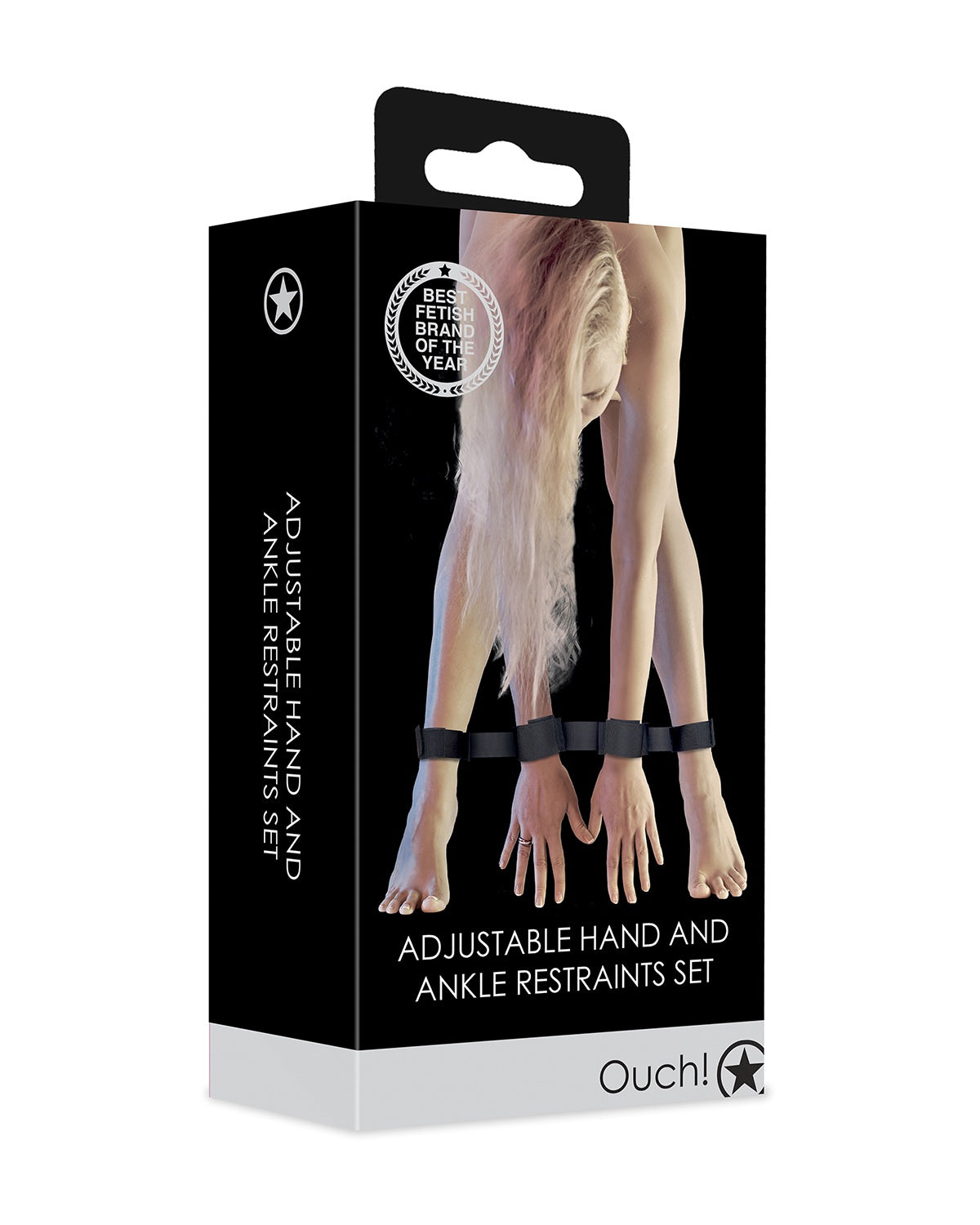 Kajdanki na nadgarstki i kostki z regulacją Ouch! Adjustable Hand and Ankle Restraints Set