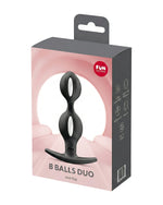 Różowo-szare opakowanie produktu Fun Factory B Balls Duo z przezroczystym okienkiem