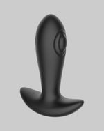 Korek analny INTOYOU Milton - widok z przodu z widocznym pierścieniem pulsacyjnym - kolor czarny