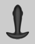 Korek analny INTOYOU Milton - widok z tyłu pokazujący dwie kulki pulsacyjne po bokach - kolor czarny